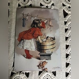 The Country Store Vintage Tin-tag Victorian Little Girl